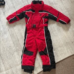 Spyder Red and Black Kids Skisuit